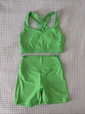 PARAGON Neon Green High-Waist Bike Shorts